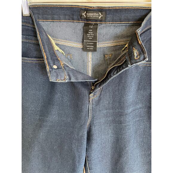 NANETTE LEPORE Belle High Rise Bootcut Denim Jeans Size 12‎ Dark Wash Stretch - Picture 4 of 13